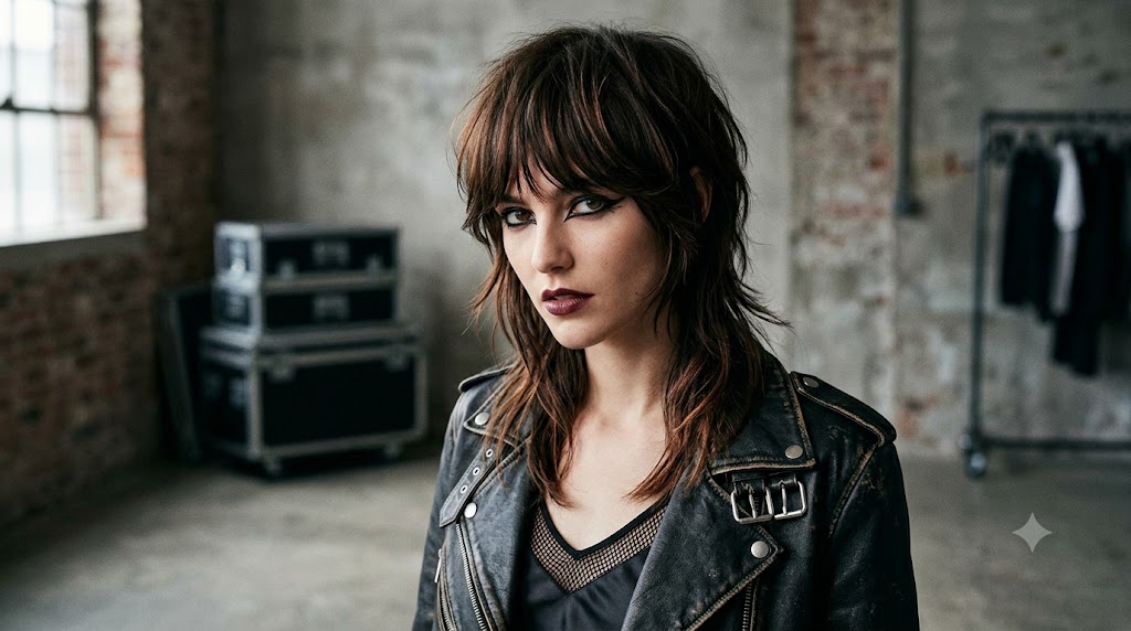Layered Wolf Cut with Edgy Curtain Bangs